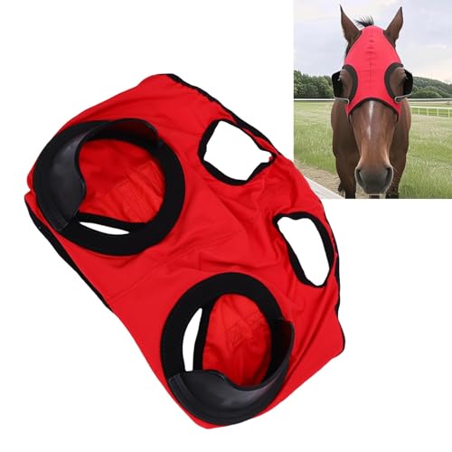 Tnfeeon Fliegenmaske, Augenabdeckung für, Augenschutz, Rot, Hochelastisches Polyester, Dehnbare Passform für Renntraining mit Sandstaubschutz Tnfeeon Fliegenmaske, Augenabdeckung für, Augenschutz, Rot, Hochelastisches Polyester, Dehnbare Passform für Renntraining mit Sandstaubschutz von Tnfeeon