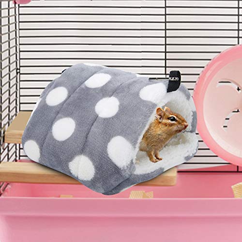 Tnfeeon Graues Big Dot-Flanell, Zubehör für Kleine Haustiere, Kleine Haustiertransportboxen, SHU Velveteen Hamster, Warme Hängematte, Hängebett, Hauszubehör für Kleine Haustiere, Kleine von Tnfeeon