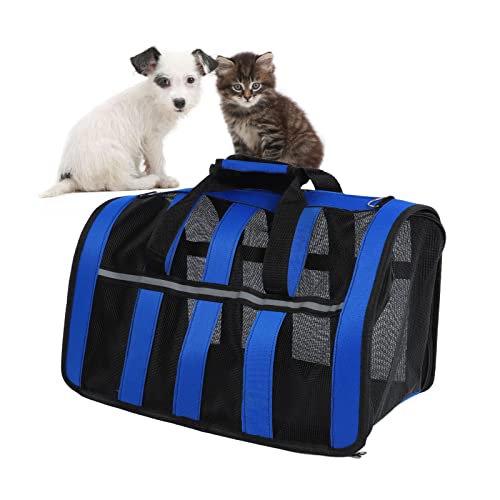 Tnfeeon Große, Atmungsaktive Katzentragetasche mit Vollständig Geöffnetem Reißverschluss, Faltbare Katzentragetasche für Outdoor-Reisen von Tnfeeon