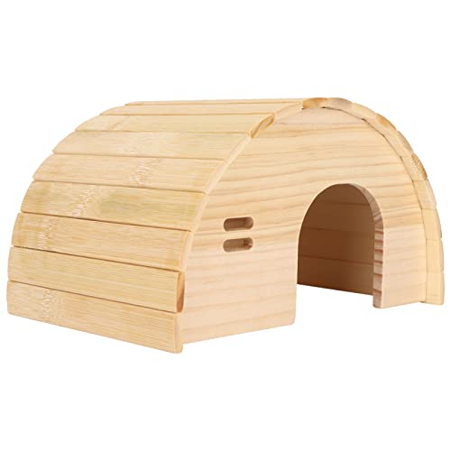 Tnfeeon Hamster-Holzhaus (bissfest, Gebogenes Meerschweinchen-Holzversteck, Meerschweinchen-Spielzeug für Kleintiere, Ratte, Maus) von Tnfeeon