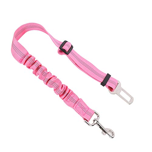 Haustier Hund Sicherheitsgurt verstellbar reflektierend elastisch Auto Sicherheitsgurt Kabelbaum Leinen Leine Seil für Hund Katze(pink) von Tnfeeon