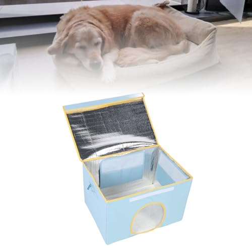 Tnfeeon Haustier-Hundehütte für drinnen und draußen, isoliert, faltbar, PP-Hundehütte für kleine, mittelgroße und große Hunde, wetter- und wasserabweisend, Haustierhaus, Blau von Tnfeeon