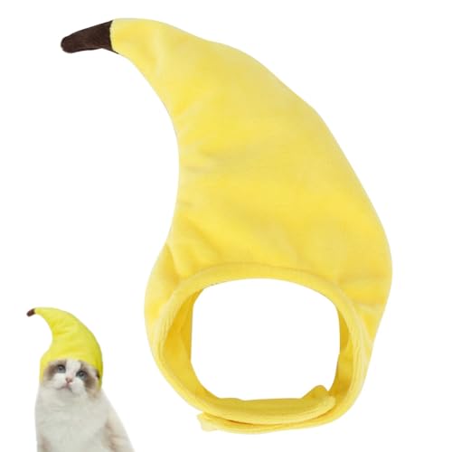 Haustier Kopfbedeckung, Halloween Party Transform Obst Design Banane Kopfbedeckung Cosplay Hut Haustier Katze Cosplay Make-up Kappe für Hunde Katzen(Free Size) von Tnfeeon