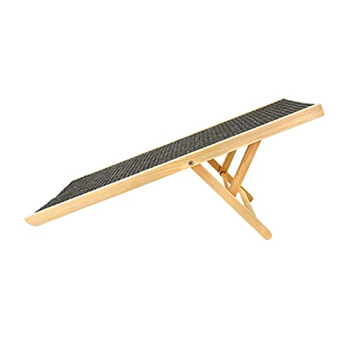 Tnfeeon Haustier Ramp Holzhund Rampenhöhe Verstellbares Schlupffestigkeit Kletterleiter für Sofabett, Stabile Struktur, Anti -Schlupf, Breite Anwendung (Größe: ca. 100 x 43 cm (L)) von Tnfeeon