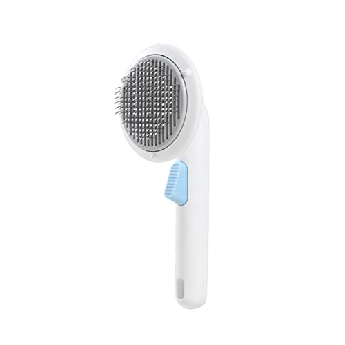 Tnfeeon Haustier Silikon Kammhund Slicker Pinsel Bequeme Massage Selbstreinigung Haarentfernung Haustierpflege Pinsel mit Griff für Haustiere (Selbstreinigender Kamm für Haustiere) von Tnfeeon