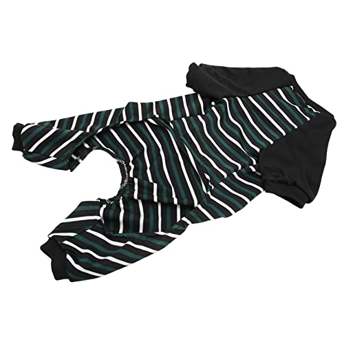 Tnfeeon Hund Gestreifte Pyjamas, Haustier Pyjamas Niedliche Hunde Bekleidung Weiche Haustier Kleidung für Katzen Hunde Grüne und Weiße Streifen (L) von Tnfeeon