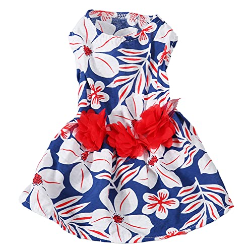 Tnfeeon Hunde Mädchen Kleid Welpen Kleidung Niedlich Blumen Elegantes Bequemes Hunde Prinzessin Kleid für Kleine Hunde Katzen Frühling Sommer (M) von Tnfeeon