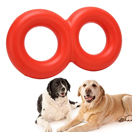 Tnfeeon Hundekauspielzeug Unzerstörbares Hundespielzeug Zähneknirschen Reinigung Bissfest Figur 8 Form Gummi Großes Hundeschlepperspielzeug (L) von Tnfeeon
