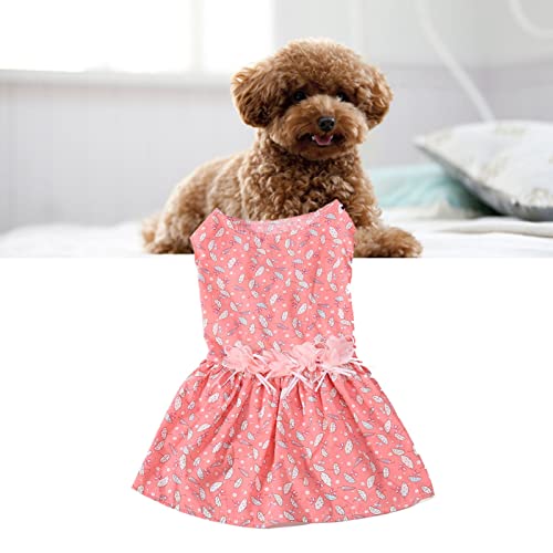 Tnfeeon Hundekleid Welpen Niedliche Kleidung Rundhalsausschnitt ärmellos Weich Leicht Welpenkleid für Tägliche Party Fotoshooting Pink (M) von Tnfeeon