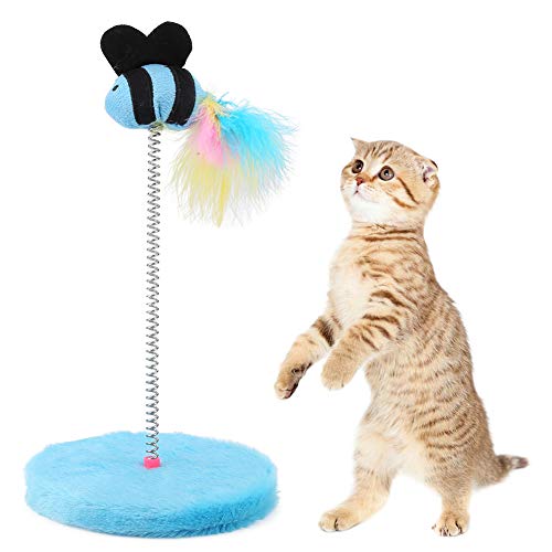 Tnfeeon Interaktives Katzenspielzeug, Cat Catcher Lustige Mini Teaser Zauberstäbe für interaktives Spielzeug mit Saugnapf(Blau) von Tnfeeon
