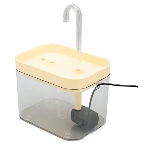 Tnfeeon Katzen-Wasser-Brunnen Automatisch Leise USB-angetriebene Transparente Haustier-Wassersp Ender mit Ellenbogen Rohr für Katzen und Hunde 50oz (Gelber Deckel) von Tnfeeon