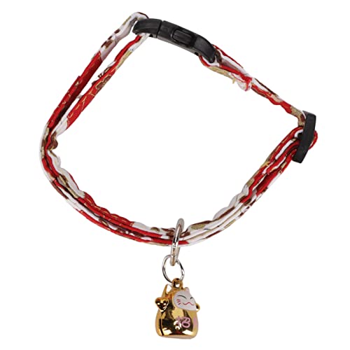 Tnfeeon Katzenhalsband, Japanischer Stil, Süßes, Weiches, Verstellbares Sicherheits-Karikatur-Katzenhalsband mit Wiederverwendbarer Glöckchen-Halskette von Tnfeeon