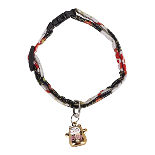 Tnfeeon Katzenhalsband, Japanischer Stil, Süßes, Weiches, Verstellbares Sicherheits-Karikatur-Katzenhalsband mit Wiederverwendbarer Glöckchen-Halskette von Tnfeeon