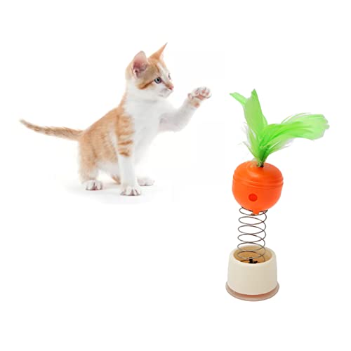 Tnfeeon Katzenspielzeug, Interaktives Katzen-Hundefütterungsspielzeug Haustier-Übungsspielzeug Katzenspielzeug Karottenform Katzenfutterspender Spielzeug mit Feder für Innenkatzen Tnfeeon Katzenspielzeug, Interaktives Katzen-Hundefütterungsspielzeug Haustier-Übungsspielzeug Katzenspielzeug Karottenform Katzenfutterspender Spielzeug mit Feder für Innenkatzen von Tnfeeon