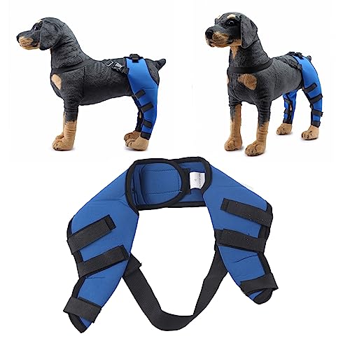 Tnfeeon Kniestütze für Hunde, Beinstütze bei Bandverletzungen, Gelenkschmerzen und Muskelkater, Verstellbare Hintere Unterstützung für Kniescheibenluxation (HJ27 Hinterbeine blau) von Tnfeeon