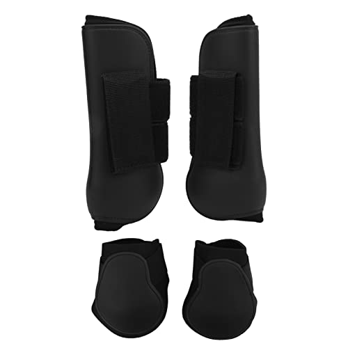 Tnfeeon Pferdebeinschutz, 4 Stück PU-Schale Pferd Vorder- und Hinterbeinstiefel Wrap Schutzstiefel Pferdeschutz Beinschutz Set von Tnfeeon