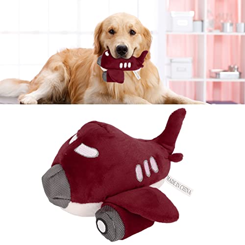 Tnfeeon Plüsch Hund Quietschendes Spielzeug Bissfestes Zähneknirschen Reinigung Interaktives Flugzeug Form Gefülltes Welpen Kauspielzeug (Lila) von Tnfeeon