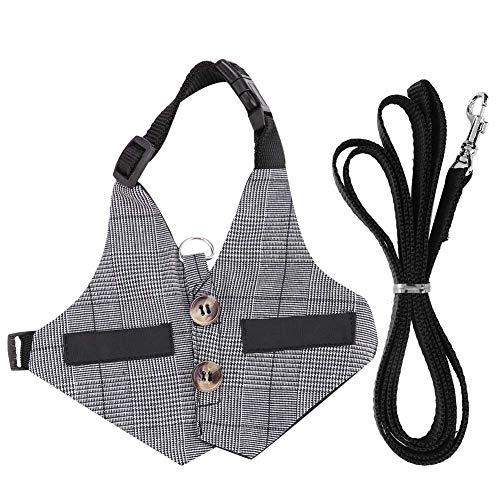 Rabbit Soft Breathable Harness mit Leine, Pet Rabbit Kleintier Walking Harness Weste Leine Blei(M) von Tnfeeon