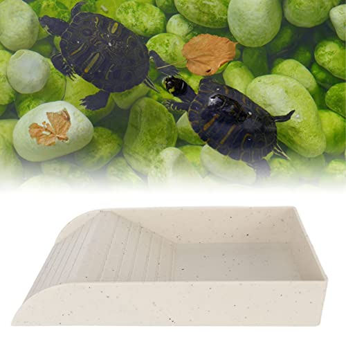 Tnfeeon Schildkröten-Futternapf, Rutschfester Schildkröten-Futterwassernapf mit Rampe und Sonnenplattform Zum Baden (Granitfarbe) von Tnfeeon