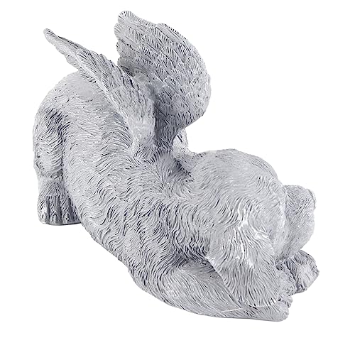 Tnfeeon Schöne Skulptur für Haustier Angel Memorial, Nachdenkliches Gedenkgeschenk für Geliebte Haustiere, Tiergartenstatuen für Tierfriedhofsdekoration (Engelshund) von Tnfeeon