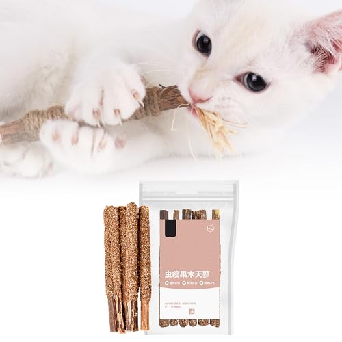 6 Stück Katzenminze Sticks, Kausticks, Katzenminze Spielzeug Katzen Kauhölzer Sticks für Katzen Zahnpflege & Gegen Mundgeruch Natürlich Sicher Katzensticks Kausticks Set (Gallenfruchtgeschmack) von Tnfeeon