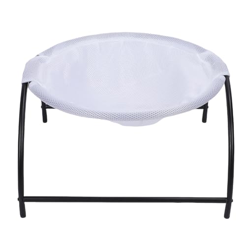 Tnfeeon Stehend Kitty Sleeping Pet Hhosed Swing Bett, Atmungsaktives Netzstoffmaterial Stabiler Konstruktion Erhöhtes Katzenbett Hängematte, Geeignet für Alle Jahreszeiten, (White) von Tnfeeon