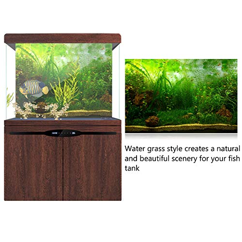 Tnfeeon Wassergrasstil Fischtankdekoration Poster PVC Klebstoff Hintergrund mit Selbstklebendem Design, Großartiges Dekor für Aquarium, 122 * 61 cm (6) von Tnfeeon