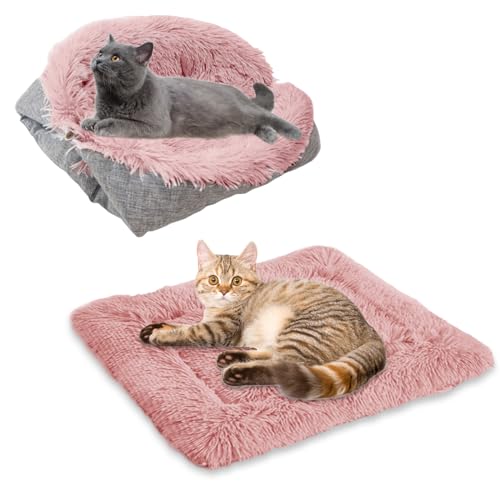 ToKinCen Katzendecke Flauschig und Weich，Katzendecke Für Katzen Katzenbett Haustierbett Plüsch Weich Katze Schlafen Bett Katzensofa Flauschige Katzenbett Katzendecke(rosa) von ToKinCen