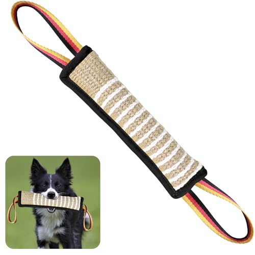 Hundespielzeug, langlebiges Jute-Kissen, Ziehspielzeug mit 2 starken Griffen, perfekt für Tauziehen, interaktives Spielen für Welpen, reißfestes Beißtrainingsspielzeug für kleine, mittelgroße und Hundespielzeug, langlebiges Jute-Kissen, Ziehspielzeug mit 2 starken Griffen, perfekt für Tauziehen, interaktives Spielen für Welpen, reißfestes Beißtrainingsspielzeug für kleine, mittelgroße und von ToLanbbt