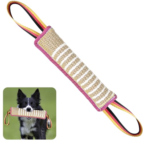 Hundespielzeug, langlebiges Jute-Kissen, Ziehspielzeug mit 2 starken Griffen, perfekt für Tauziehen, interaktives Spielen für Welpen, reißfestes Beißtrainingsspielzeug für kleine, mittelgroße und Hundespielzeug, langlebiges Jute-Kissen, Ziehspielzeug mit 2 starken Griffen, perfekt für Tauziehen, interaktives Spielen für Welpen, reißfestes Beißtrainingsspielzeug für kleine, mittelgroße und von ToLanbbt