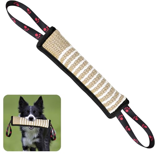 Hundespielzeug, langlebiges Jute-Kissen, Ziehspielzeug mit 2 starken Griffen, perfekt für Tauziehen, interaktives Spielen für Welpen, reißfestes Beißtrainingsspielzeug für kleine, mittelgroße und Hundespielzeug, langlebiges Jute-Kissen, Ziehspielzeug mit 2 starken Griffen, perfekt für Tauziehen, interaktives Spielen für Welpen, reißfestes Beißtrainingsspielzeug für kleine, mittelgroße und von ToLanbbt