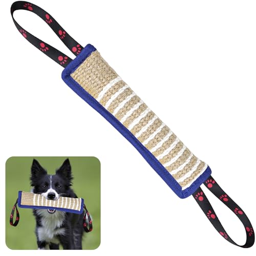 Hundespielzeug, langlebiges Jute-Kissen, Zugspielzeug mit 2 starken Griffen, perfekt für Tauziehen, interaktives Spielen für Welpen, reißfestes Beißtrainingsspielzeug für kleine, mittelgroße und große Hundespielzeug, langlebiges Jute-Kissen, Zugspielzeug mit 2 starken Griffen, perfekt für Tauziehen, interaktives Spielen für Welpen, reißfestes Beißtrainingsspielzeug für kleine, mittelgroße und große von ToLanbbt