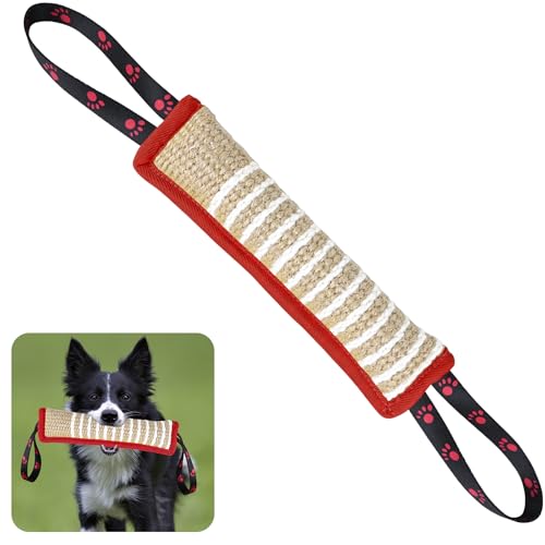 Hundespielzeug, langlebiges Jute-Kissen, Zugspielzeug mit 2 starken Griffen, perfekt für Tauziehen, interaktives Spielen für Welpen, reißfestes Beißtrainingsspielzeug für kleine, mittelgroße und große Hundespielzeug, langlebiges Jute-Kissen, Zugspielzeug mit 2 starken Griffen, perfekt für Tauziehen, interaktives Spielen für Welpen, reißfestes Beißtrainingsspielzeug für kleine, mittelgroße und große von ToLanbbt