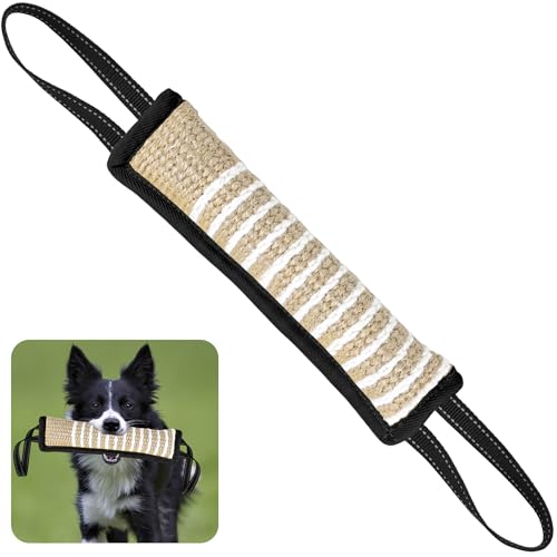 ToLanbbt Hundespielzeug, Jute-Kissen, Ziehspielzeug mit 2 starken Griffen, perfekt für Tauziehen, interaktives Spielen, reißfestes Beißtraining für kleine, mittelgroße und große Hunde (schwarze Linie) ToLanbbt Hundespielzeug, Jute-Kissen, Ziehspielzeug mit 2 starken Griffen, perfekt für Tauziehen, interaktives Spielen, reißfestes Beißtraining für kleine, mittelgroße und große Hunde (schwarze Linie) von ToLanbbt
