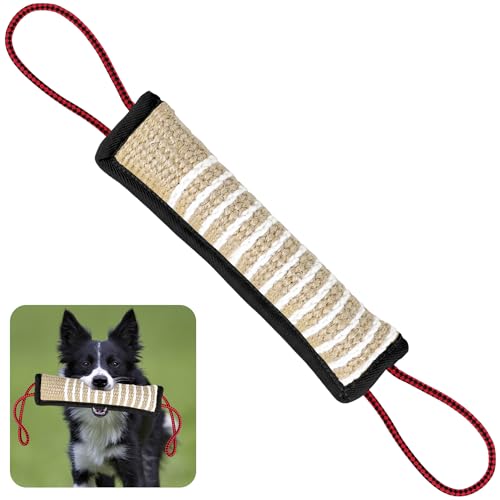 ToLanbbt Hundespielzeug Biss Jute Kissen Ziehspielzeug mit 2 starken Griffen, perfekt für Tauziehen, Welpen interaktives Spielen, reißfestes Beißtraining für kleine, mittelgroße und große Hunde ToLanbbt Hundespielzeug Biss Jute Kissen Ziehspielzeug mit 2 starken Griffen, perfekt für Tauziehen, Welpen interaktives Spielen, reißfestes Beißtraining für kleine, mittelgroße und große Hunde von ToLanbbt