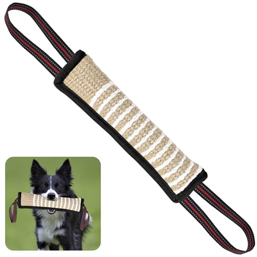 ToLanbbt Hundespielzeug Biss Jute Kissen Ziehspielzeug mit 2 starken Griffen, perfekt für Tauziehen, Welpen interaktives Spielen, reißfestes Beißtraining für kleine, mittelgroße und große Hunde ToLanbbt Hundespielzeug Biss Jute Kissen Ziehspielzeug mit 2 starken Griffen, perfekt für Tauziehen, Welpen interaktives Spielen, reißfestes Beißtraining für kleine, mittelgroße und große Hunde von ToLanbbt