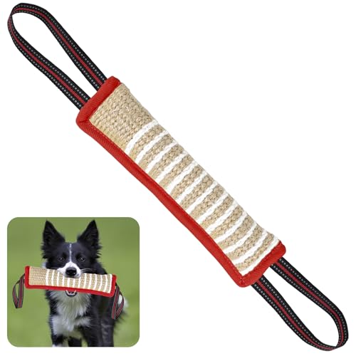 ToLanbbt Hundespielzeug Biss Jute Kissen Ziehspielzeug mit 2 starken Griffen, perfekt für Tauziehen, Welpen interaktives Spielen, reißfestes Beißtraining für kleine, mittelgroße und große Hunde ToLanbbt Hundespielzeug Biss Jute Kissen Ziehspielzeug mit 2 starken Griffen, perfekt für Tauziehen, Welpen interaktives Spielen, reißfestes Beißtraining für kleine, mittelgroße und große Hunde von ToLanbbt