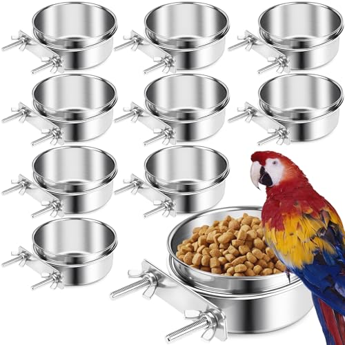 ToLanbbt Vogelfutterschalen aus Edelstahl, mit Klemmhaltern, für Papageien, Käfig, Futterstation für Nymphensittiche, Wellensittiche, Sittiche, Aras, Kleintiere, S, 10 Stück ToLanbbt Vogelfutterschalen aus Edelstahl, mit Klemmhaltern, für Papageien, Käfig, Futterstation für Nymphensittiche, Wellensittiche, Sittiche, Aras, Kleintiere, S, 10 Stück von ToLanbbt