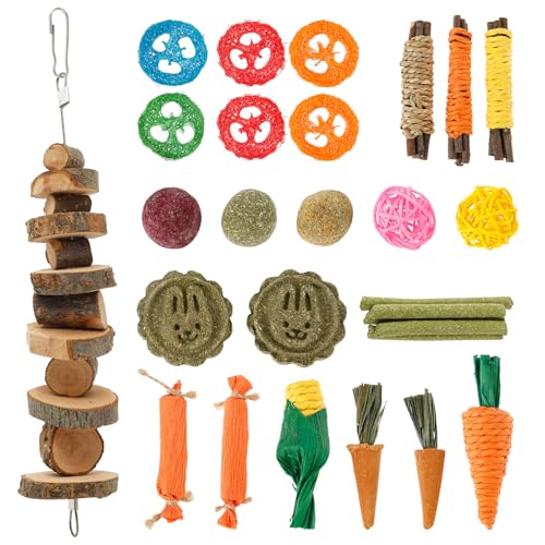 Toaboa 28pcs Holz Kaninchen Kaut Spielzeug Bissfestes Hamster Zahnen Spielzeug anziehen Aufmerksamkeit Hamster Kaute Set Safe für Meerschweinchen Toaboa 28pcs Holz Kaninchen Kaut Spielzeug Bissfestes Hamster Zahnen Spielzeug anziehen Aufmerksamkeit Hamster Kaute Set Safe für Meerschweinchen von Toaboa