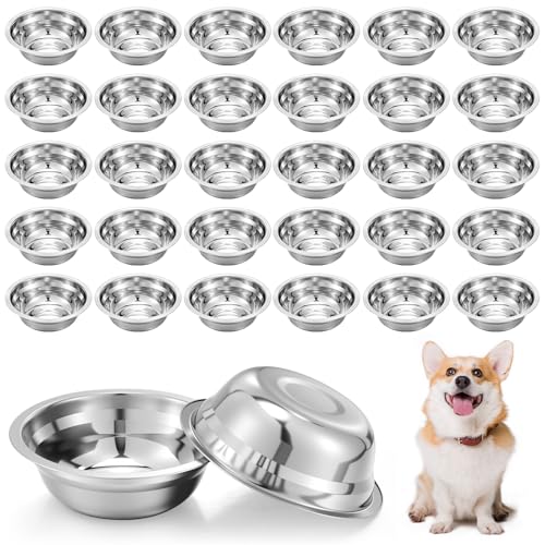 30 Stück Edelstahl-Metall-Hundenäpfe für kleine und mittelgroße und große Hunde, spülmaschinenfest, 14 cm 30 Stück Edelstahl-Metall-Hundenäpfe für kleine und mittelgroße und große Hunde, spülmaschinenfest, 14 cm von Tobeelec