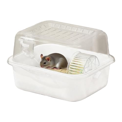 TocaFeank Hamsterhaus,Klare Mäuseheim Für Haustiere - Kleintier Behausung Für Zwerghamster Chinchillas Mäuse Mit Interaktiven Indoor Aktivitäten von TocaFeank