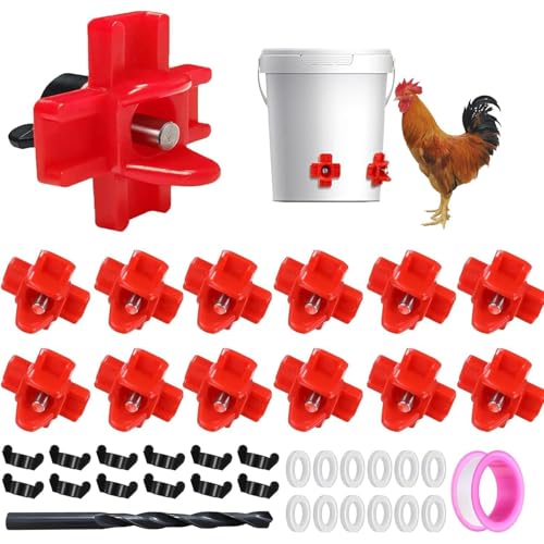 TocaFeank Hühnerwässerungssystem, Entenwasserer - Hühner automatisch Waterer - Leckfutter aus rostfreiem Stahl, die Nippel Nippelhorizontales Wasser für Geflügel und Trinken von TocaFeank