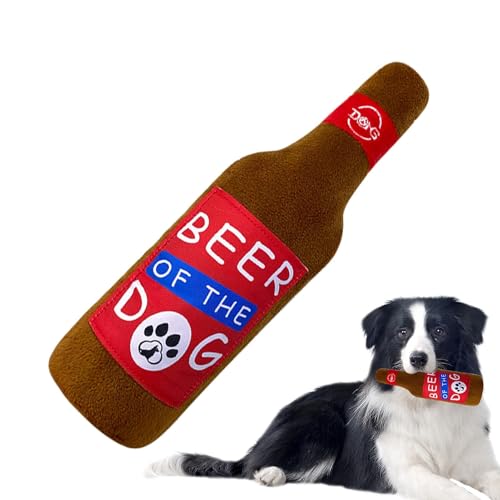 TocaFeank Plüschquietschende Hundespielzeug, quietschendes Spielzeug für Hunde - Ausgestopfte Bierflasche kauen Quietschplätze - Hundequietschers Welpe Zahnen, interaktive Spiele Haustiervorräte für TocaFeank Plüschquietschende Hundespielzeug, quietschendes Spielzeug für Hunde - Ausgestopfte Bierflasche kauen Quietschplätze - Hundequietschers Welpe Zahnen, interaktive Spiele Haustiervorräte für von TocaFeank