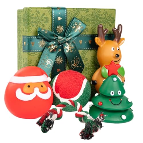 TocaFeank Quietschspielzeug für Hunde, interaktives Kauspielzeug für Hunde | Quietschendes Weihnachts-Kauspielzeug für Hunde - Interaktives Spielzeug für kleine, mittelgroße und große gelangweilte TocaFeank Quietschspielzeug für Hunde, interaktives Kauspielzeug für Hunde | Quietschendes Weihnachts-Kauspielzeug für Hunde - Interaktives Spielzeug für kleine, mittelgroße und große gelangweilte von TocaFeank