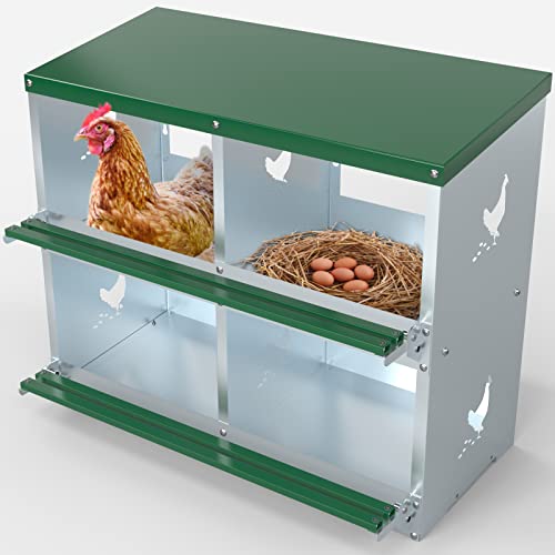 Tocretoare Hühner-Nistkästen, 4-Loch-Nistkasten zum Eierlegen, robuste Metall-Nistkästen für Huhn und Geflügel zum Sammeln von Eiern, Hühnerlegeboxen Hühnerstall von Tocretoare