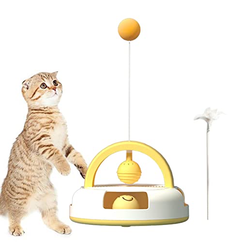 Toddlers Interaktives Ballspielzeug für Katzen - Interaktives Kätzchen-Spielzeug Swinging Catnip Stick Bell Ball,Interaktives Haustier-Trainings-Katzenspielzeug für Indoor-Spielübungen von Toddlers