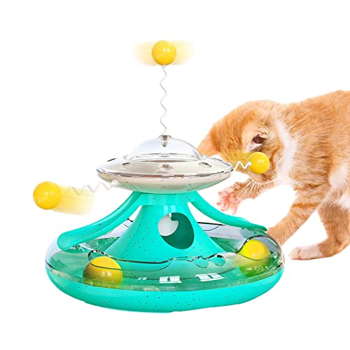 Toddlers Interaktives Katzenspielzeug für Hauskatzen | Multifunktionales Rolling Ball Katzenspielzeug mit Leckerlispender,Kitten Spinning Ball Interaktives Spielzeug für Indoor-Katzen Slow Feeder von Toddlers