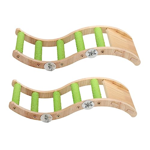 Toddmomy 2Stücke Papagei Holz Leiter Klettern Spielzeug für Wellensittiche Sicheres Vogelkäfig Zubehör aus Naturmaterial Fördert Spiel und Bewegung Bunte Dekoration für Vogelkäfige von Toddmomy
