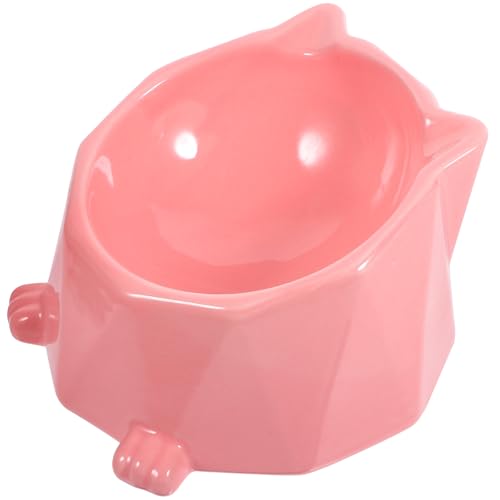 Toddmomy Geometrischer Sechseck-tiernapf Aus Keramik Für Hunde Und Katzen Kreative Futterschale Rosa Geneigtes Design Leicht Und Tragbar Für Haustiere von Toddmomy