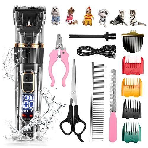 Toddmomy 1 Satz Haarschneider Set für Haustiere Wiederaufladbare Geräuscharme Schermaschine mit LED Anzeige Teiliges Zubehörset für Hunde und Katzenpflege Toddmomy 1 Satz Haarschneider Set für Haustiere Wiederaufladbare Geräuscharme Schermaschine mit LED Anzeige Teiliges Zubehörset für Hunde und Katzenpflege von Toddmomy